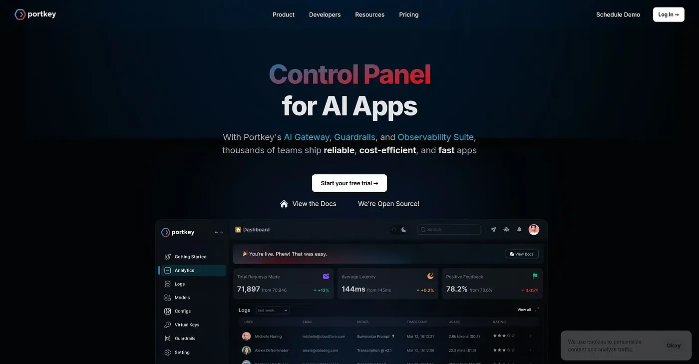 Screenshot of Portkey