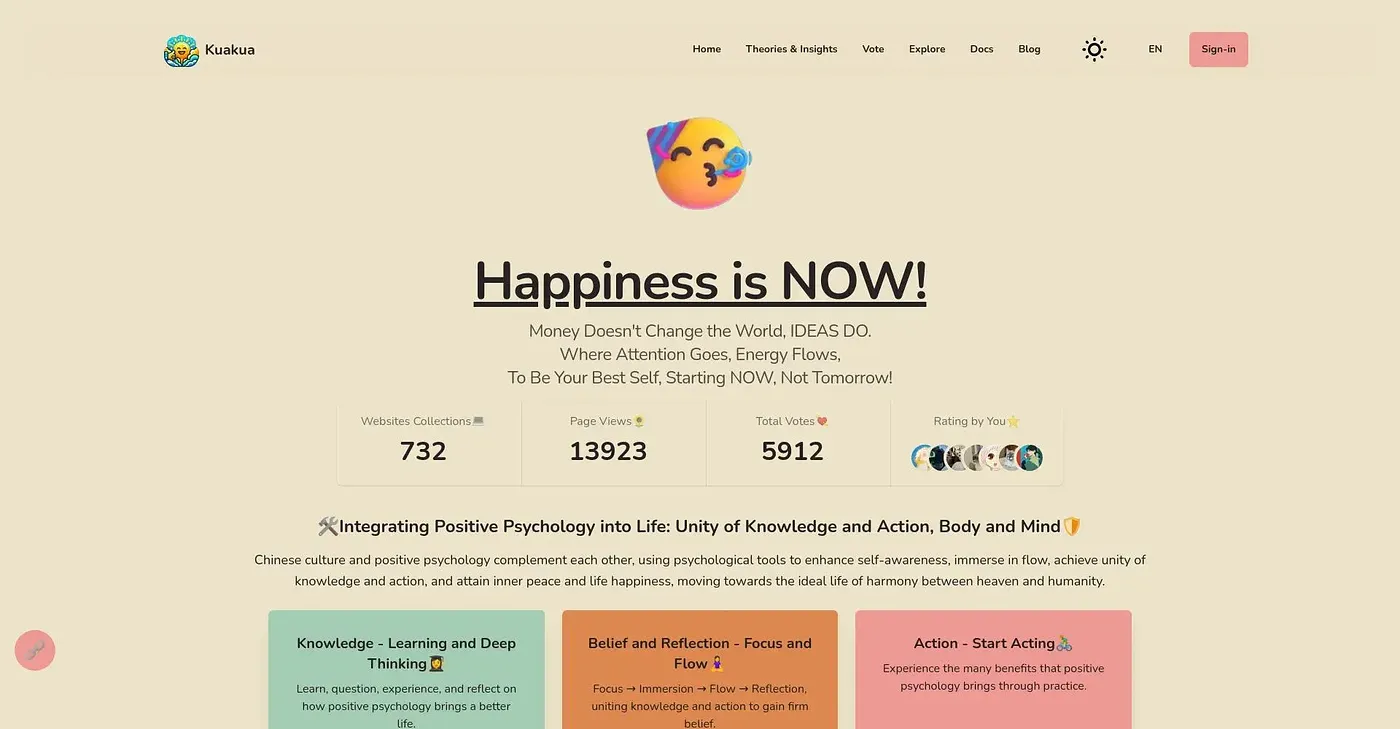 Screenshot of Positive Psychologys