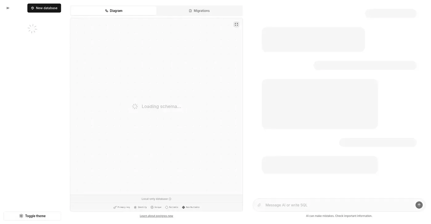 Screenshot of Postgres