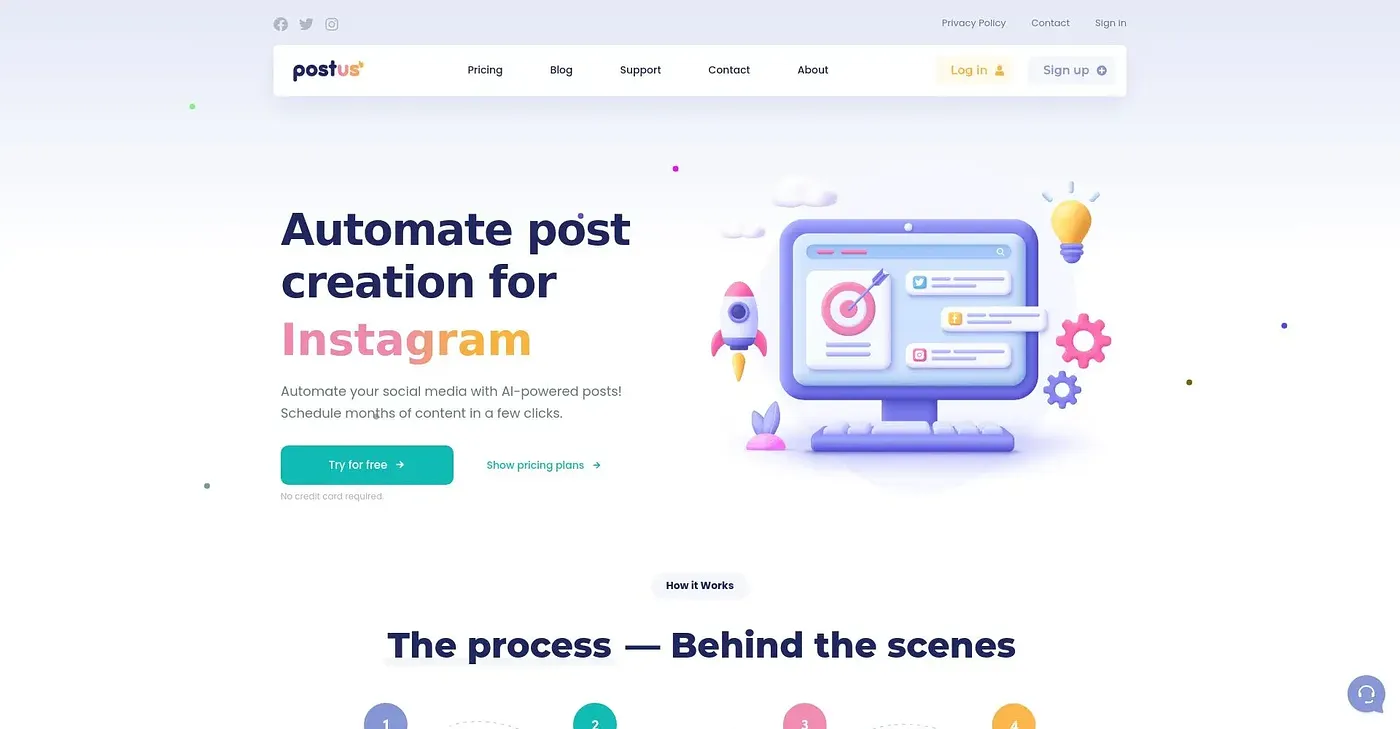 Screenshot of Postus AI
