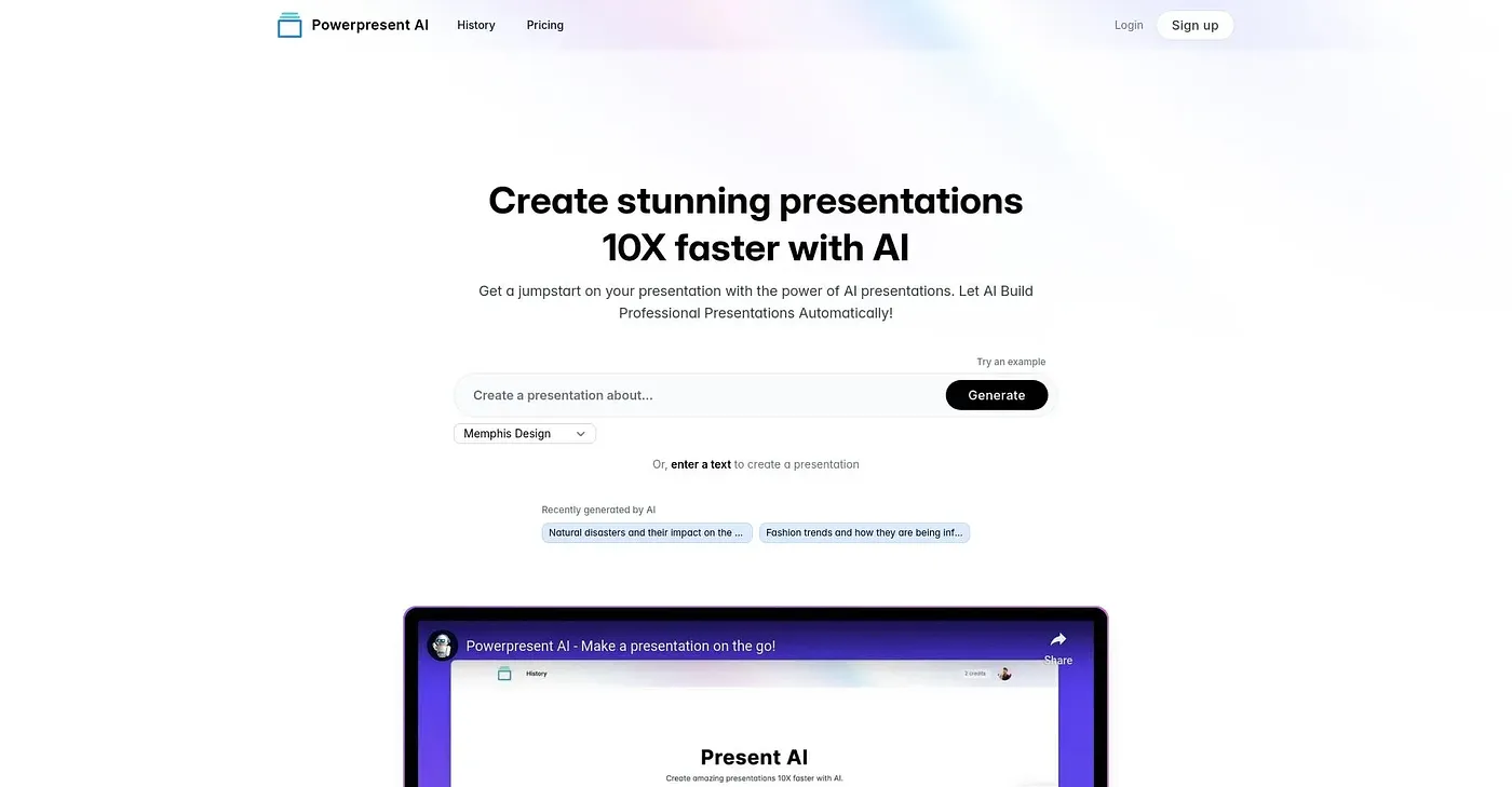 Screenshot of Power Present AI