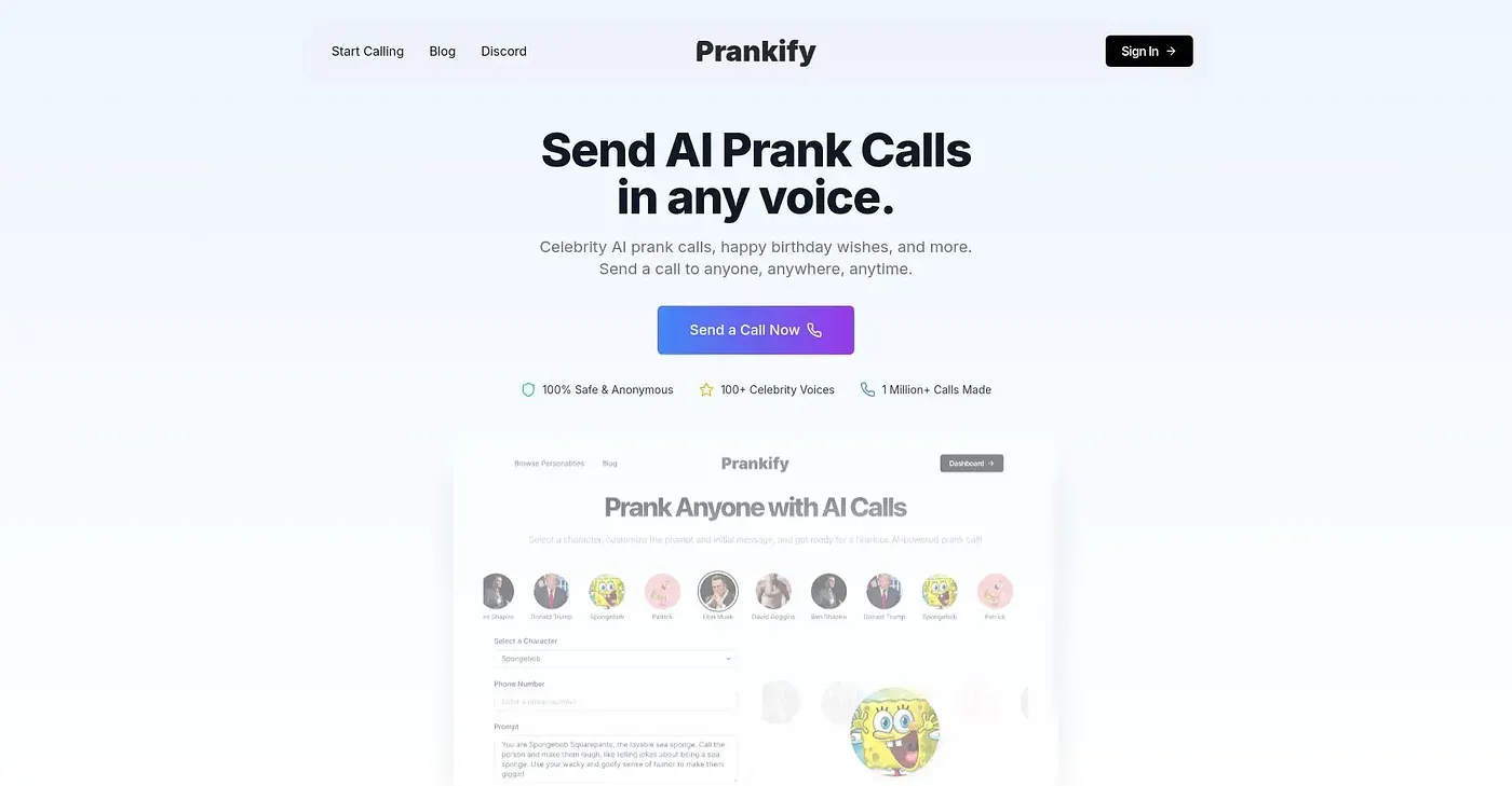 Screenshot of Prankify