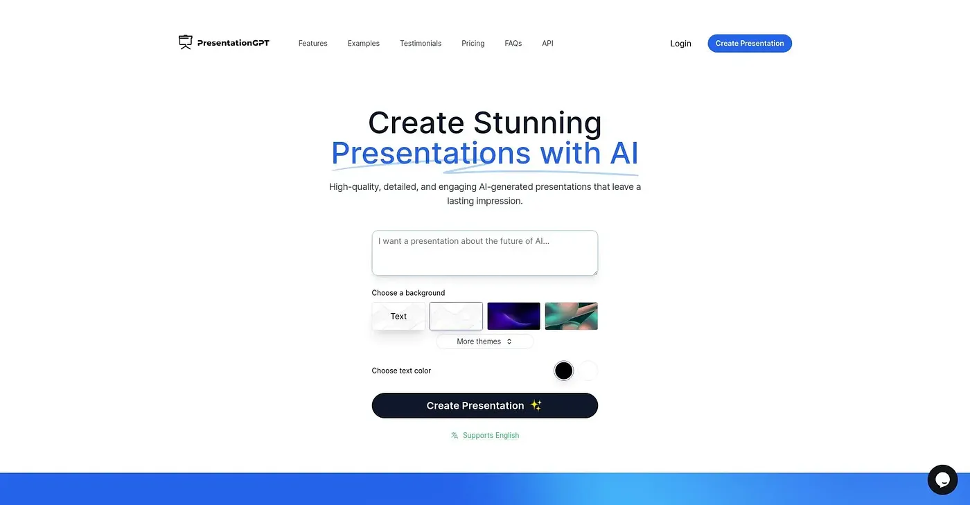 Screenshot of Presentation GPT