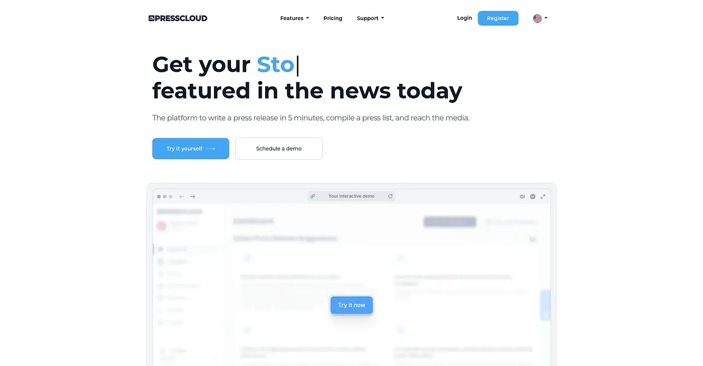 Screenshot of Press Cloud AI
