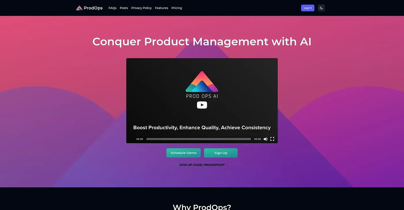 Screenshot of ProdOps AI