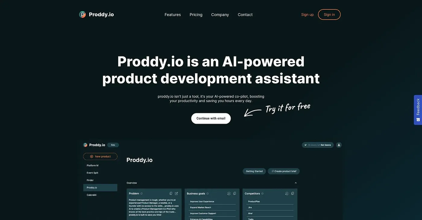 Screenshot of Proddy
