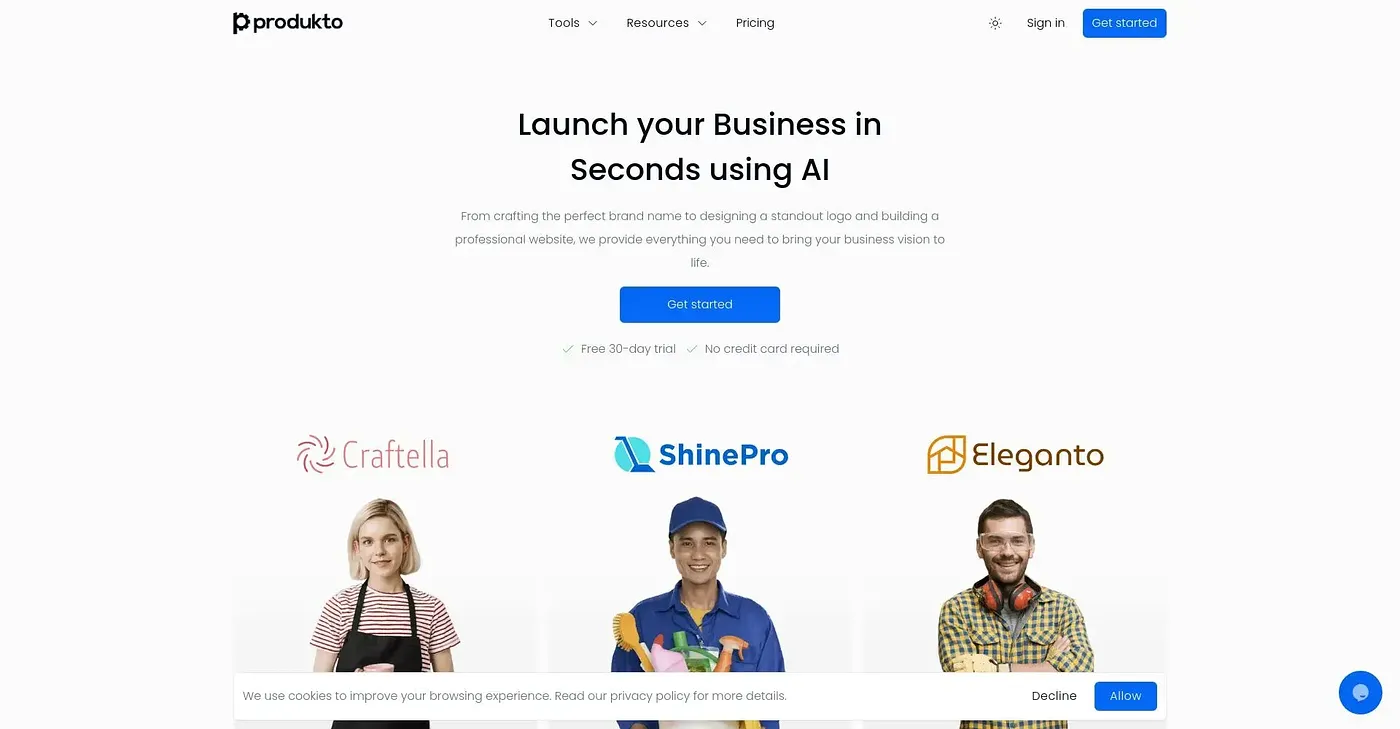 Screenshot of Produkto