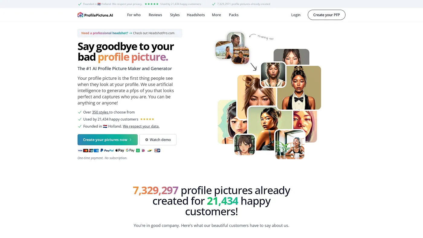 Screenshot of ProfilePicture.ai