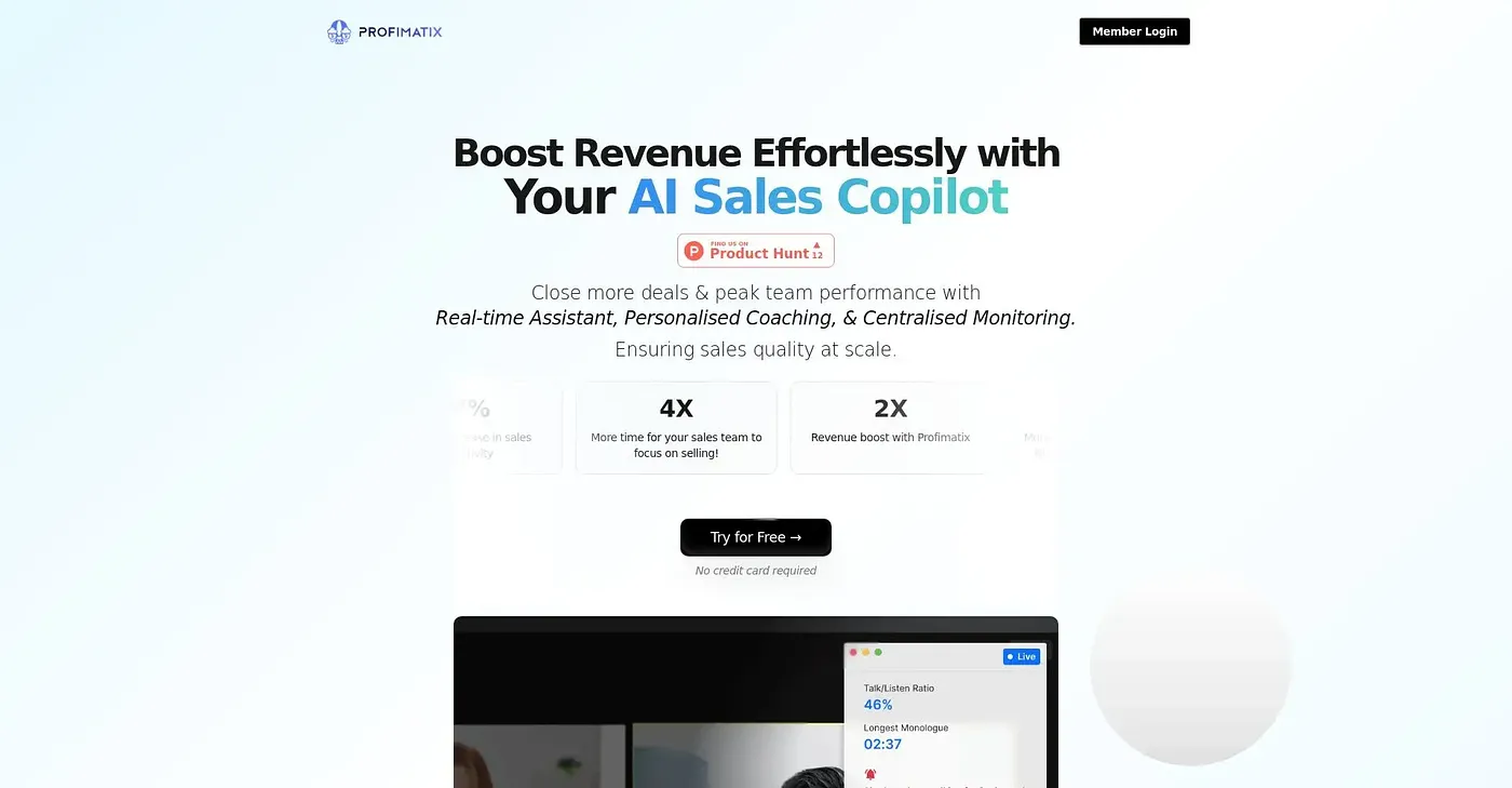 Screenshot of Profimatix