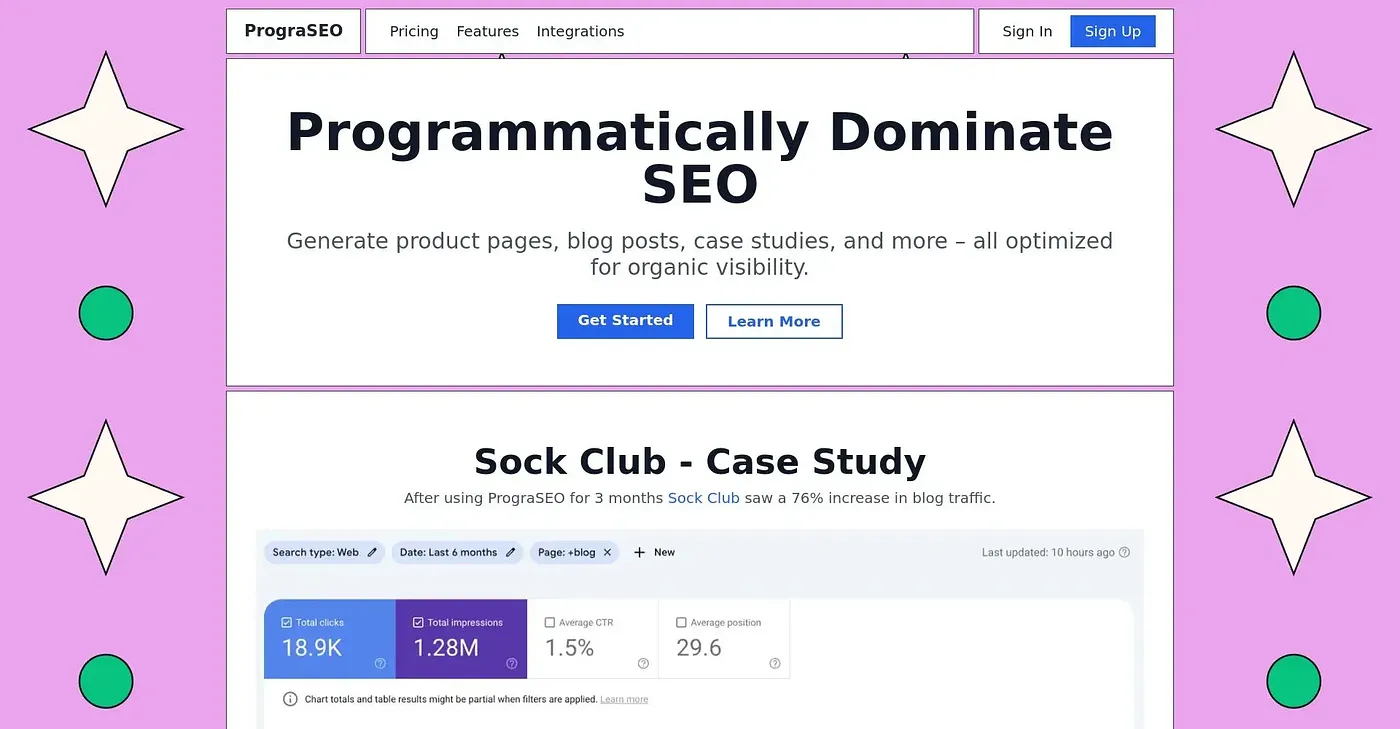 Screenshot of PrograSEO