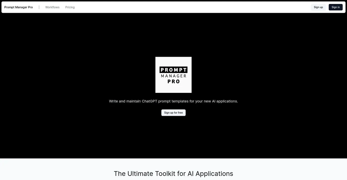 Screenshot of Prompt Manager Pro