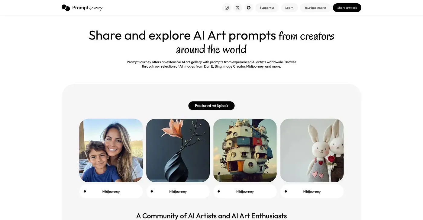 Screenshot of PromptJourney