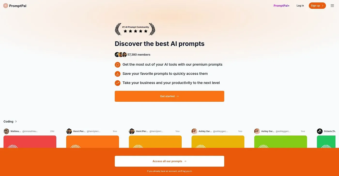 Screenshot of PromptPal