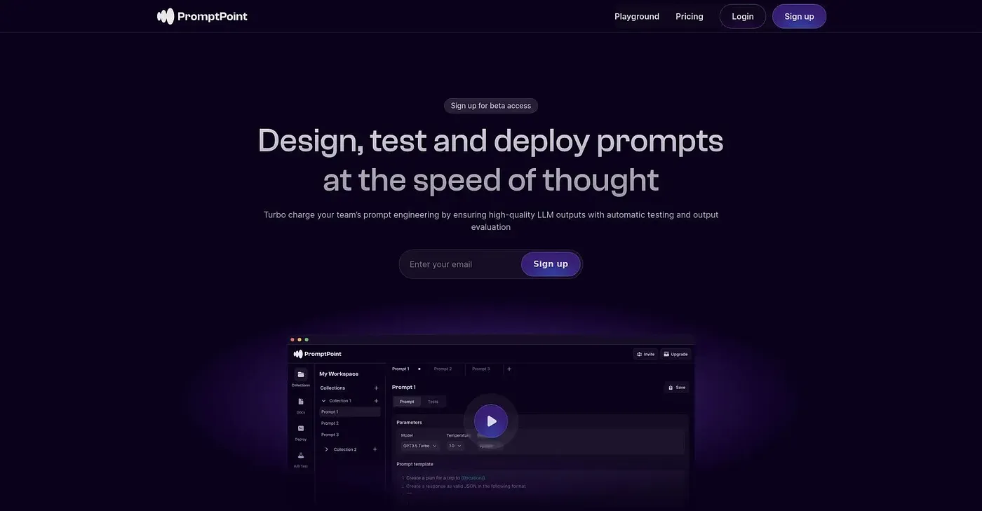Screenshot of PromptPoint