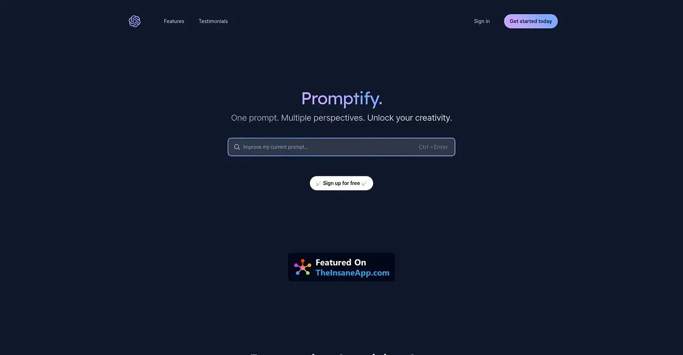 Screenshot of Promptify