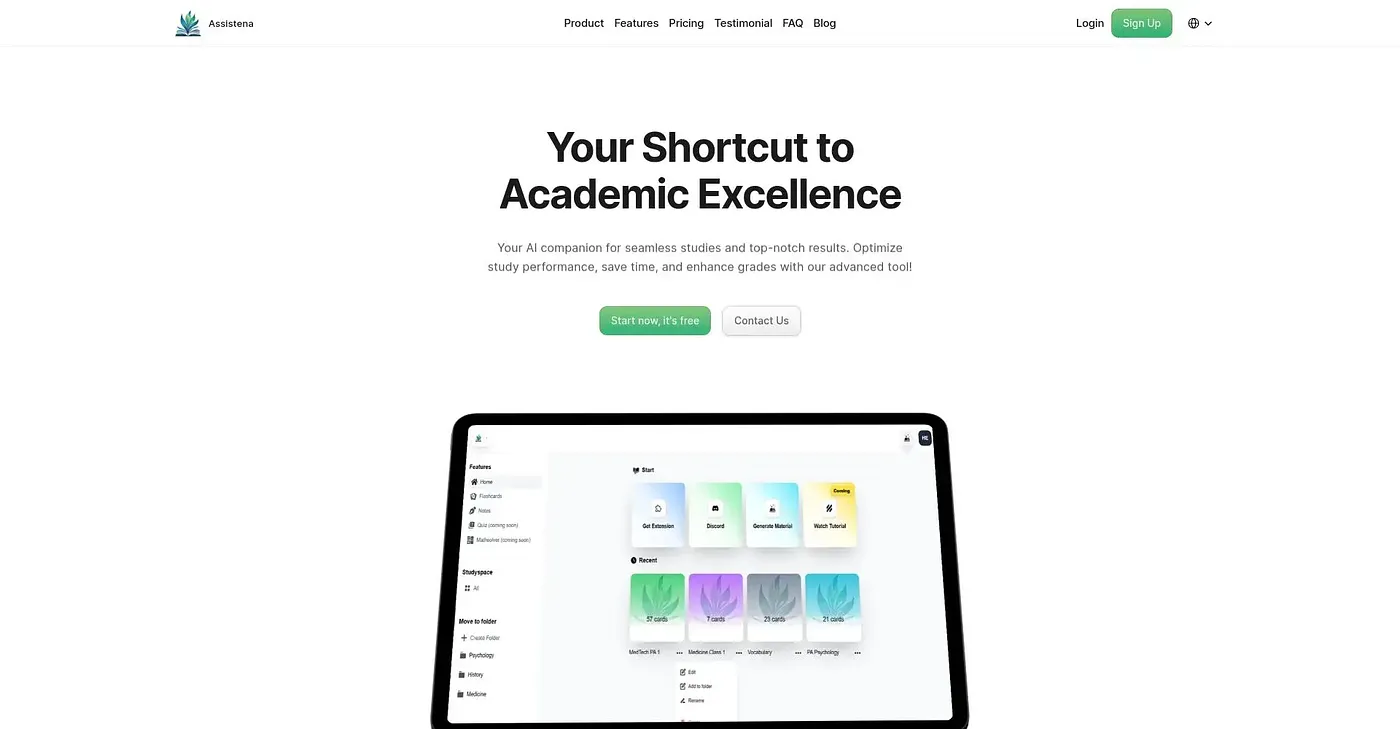 Screenshot of Assistena
