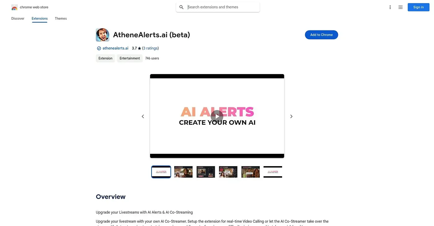 Screenshot of Athene Alerts AI Extension