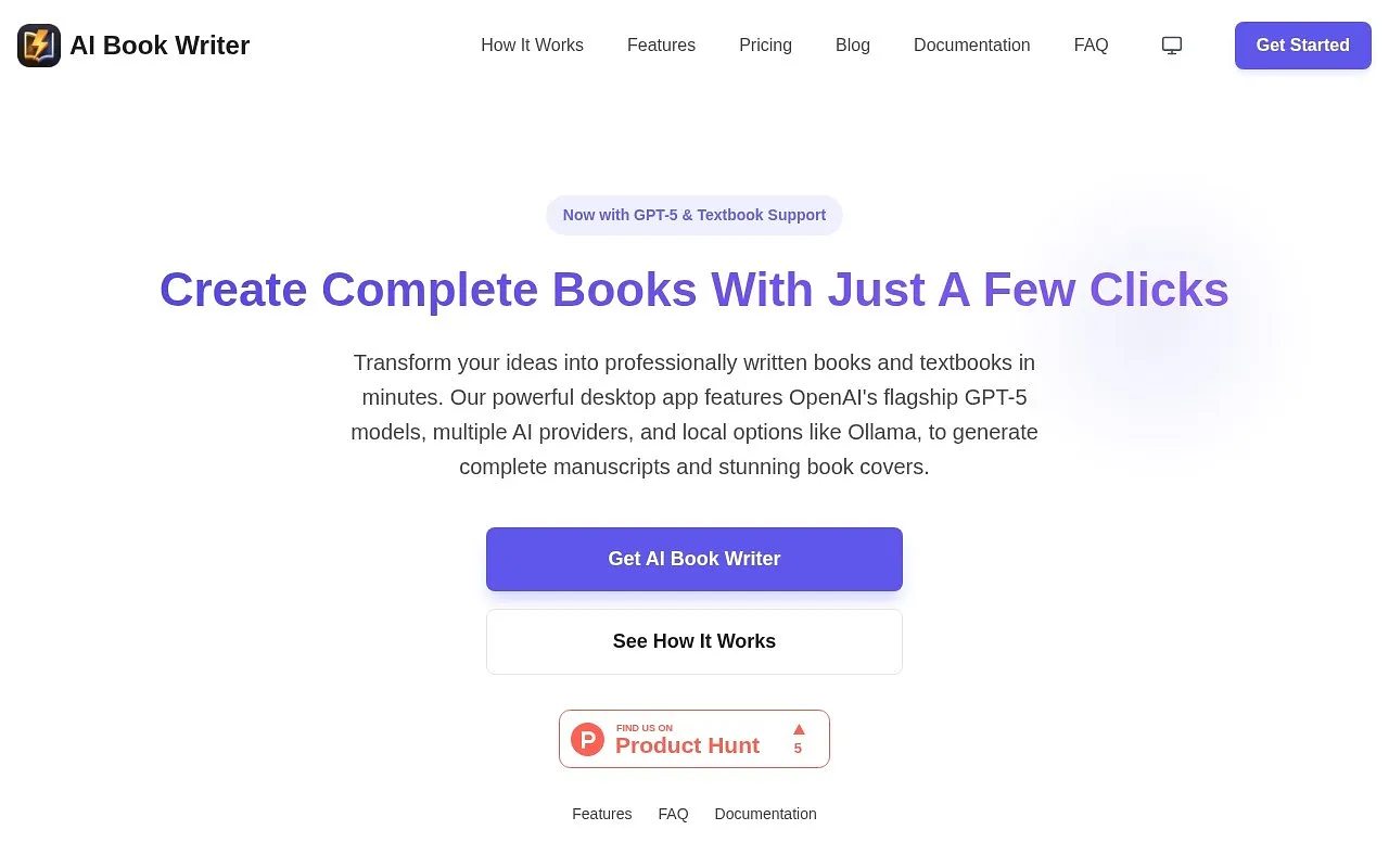 Screenshot of AI Book Writer