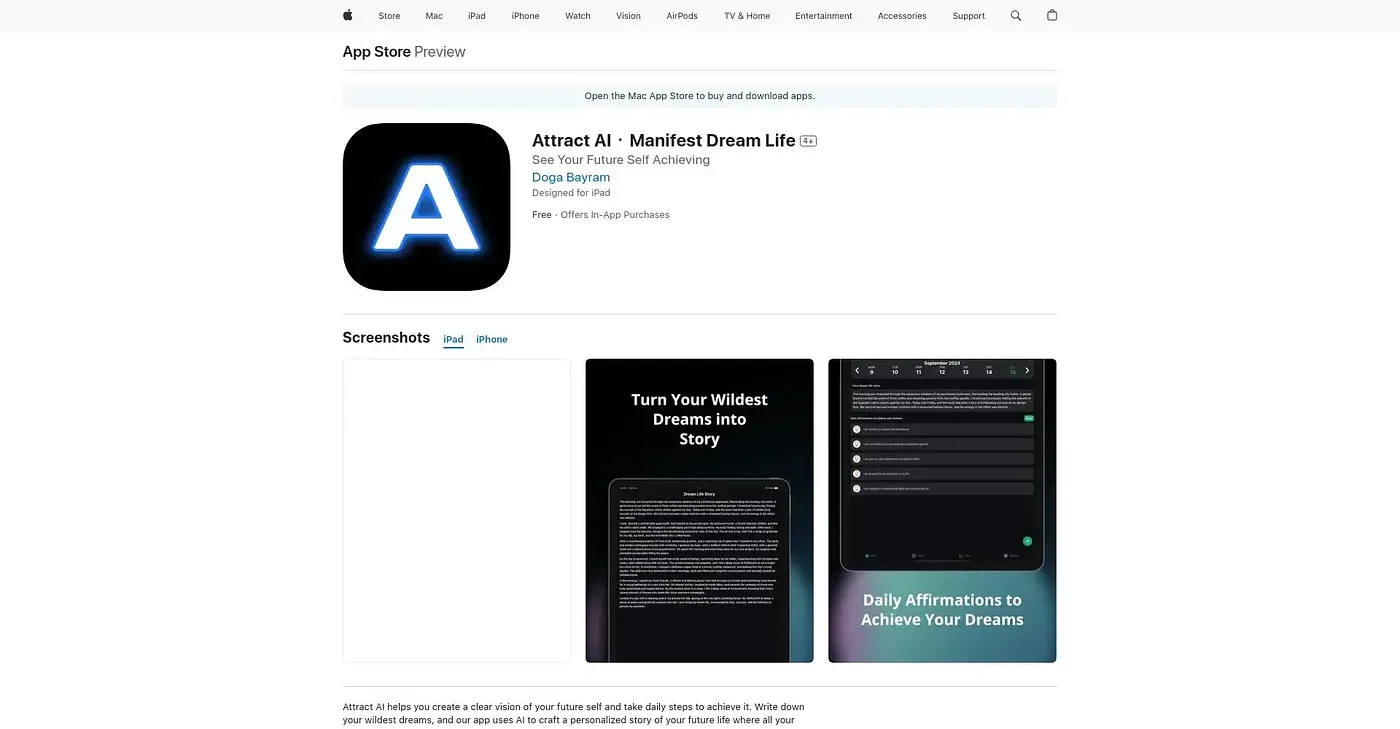 Screenshot of Attract AI