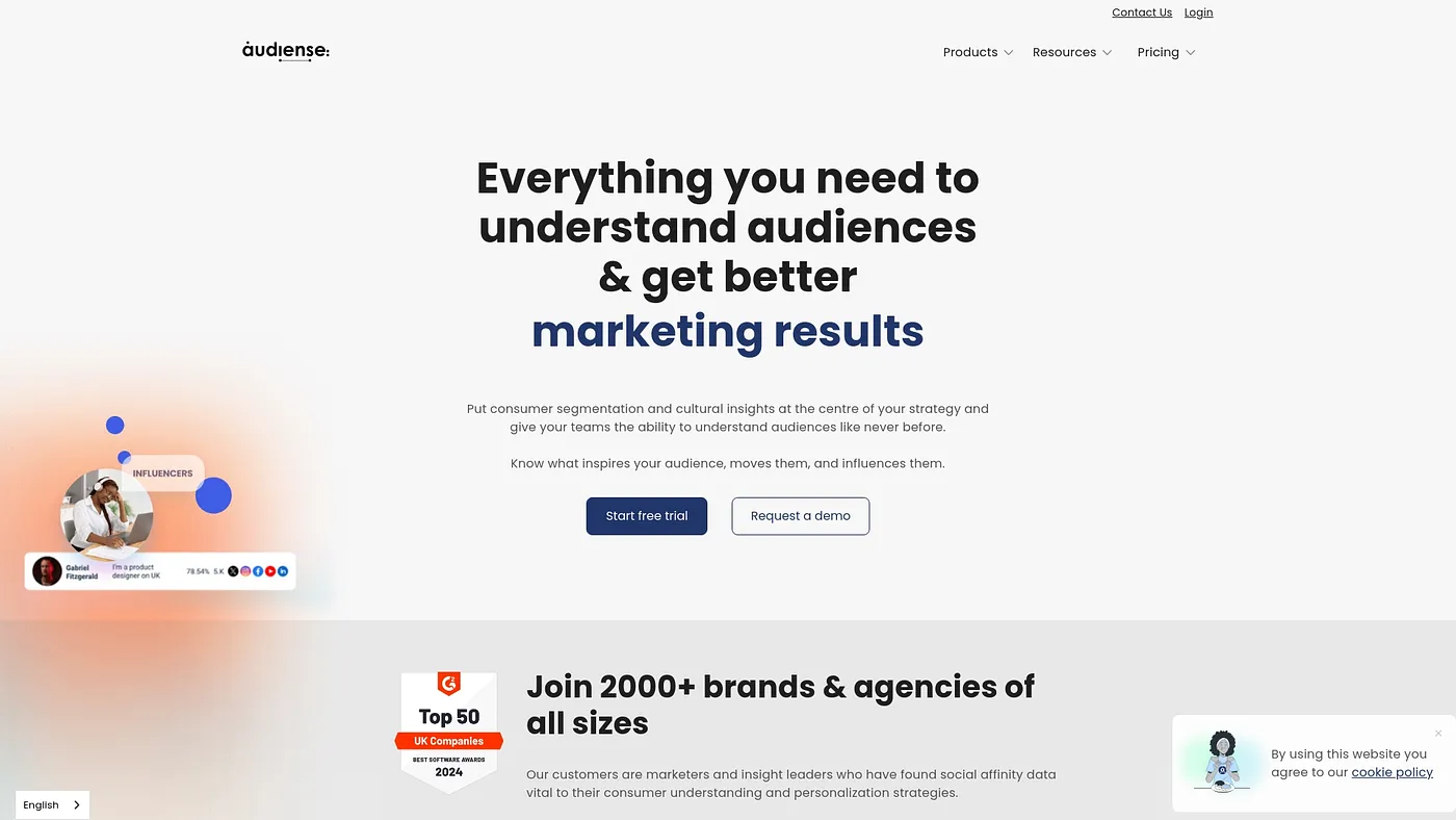 Screenshot of Audiense
