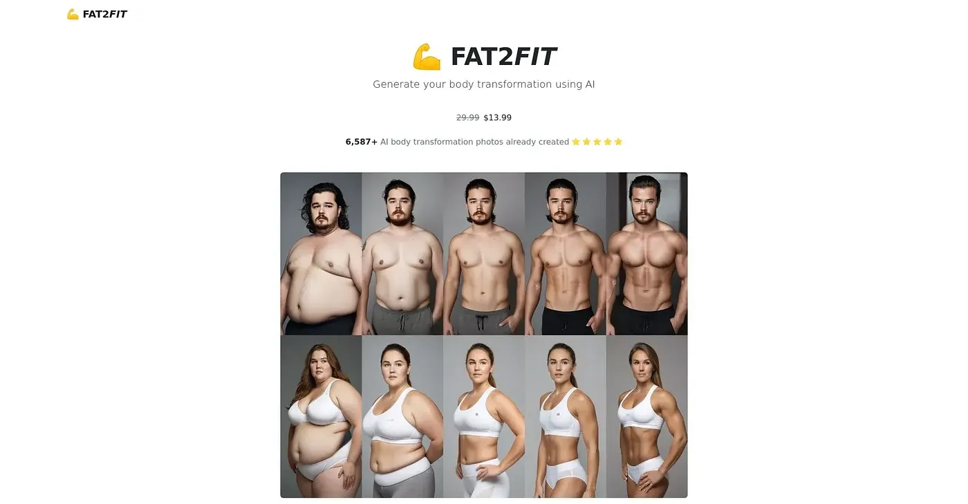 Screenshot of AI Body Transformation Generator