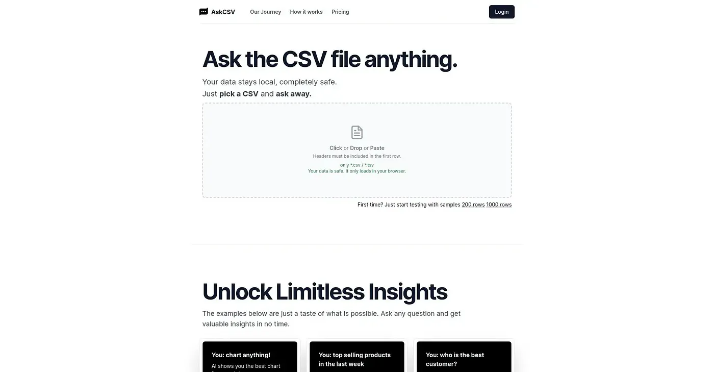 Screenshot of Ask Csv