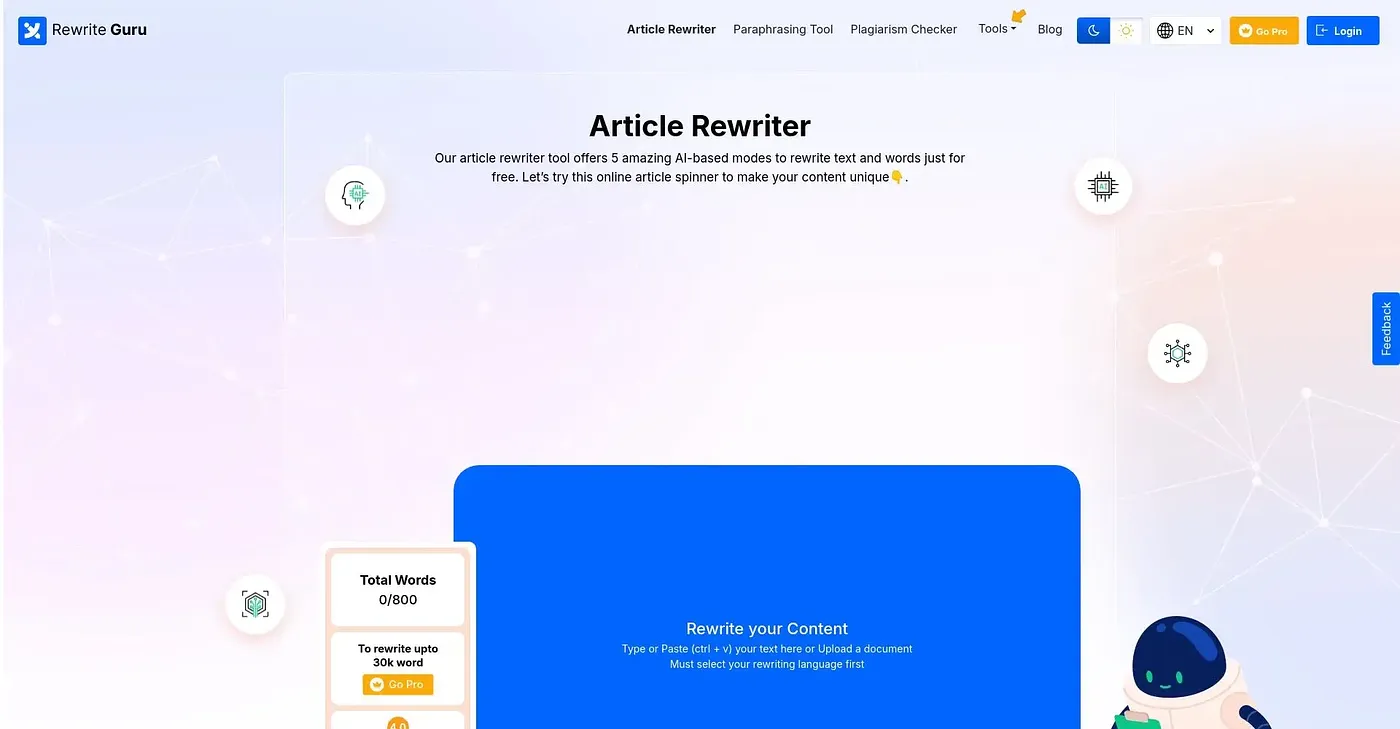 Screenshot of Rewrite Guru