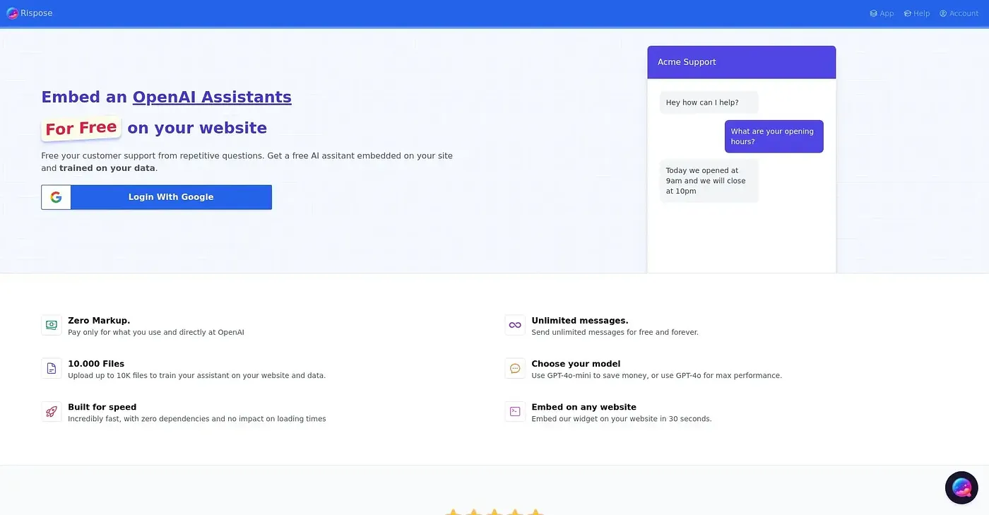 Screenshot of Rispose