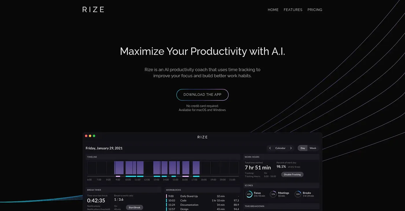 Screenshot of Rize