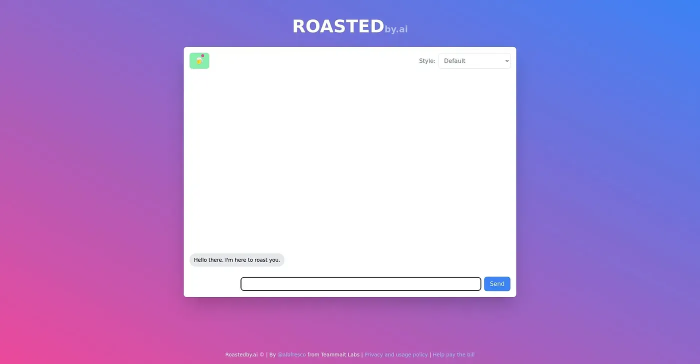 Screenshot of Roasted By AI