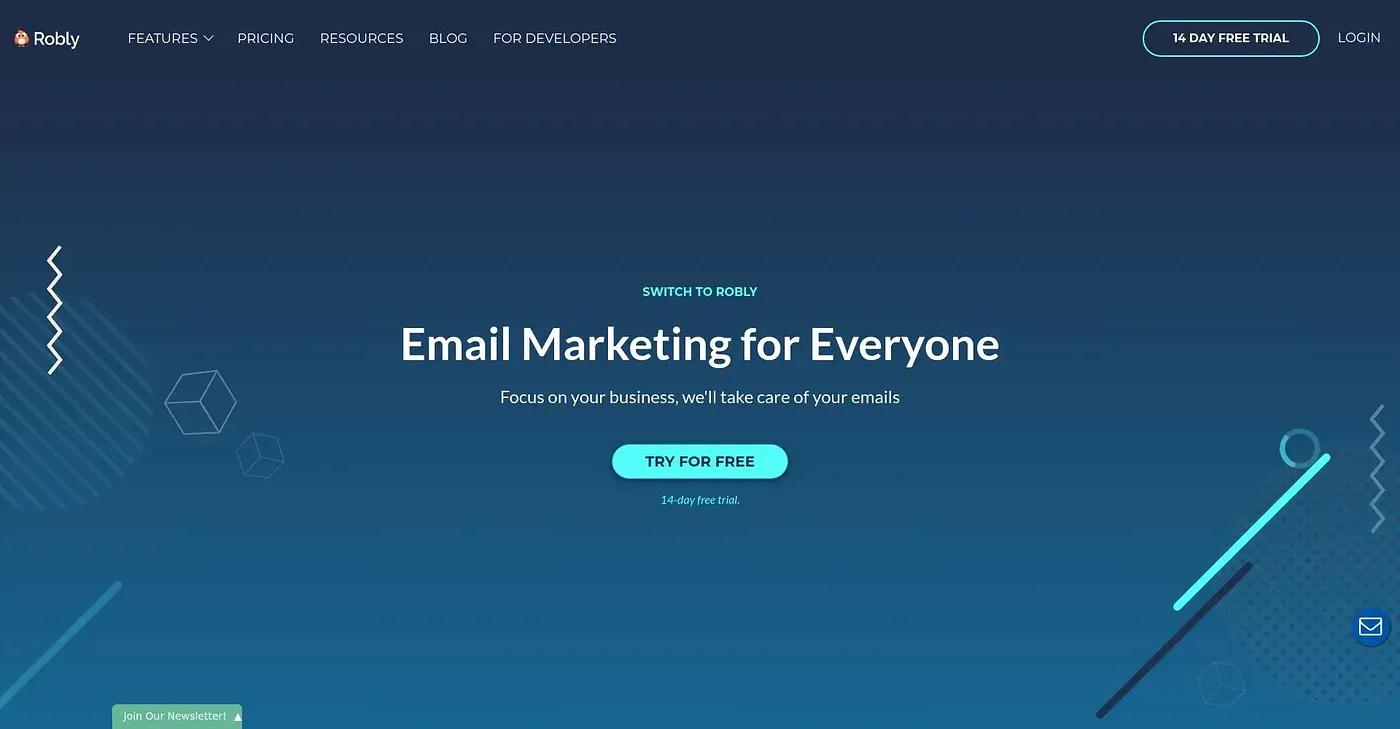 Screenshot of Robly Email Marketing