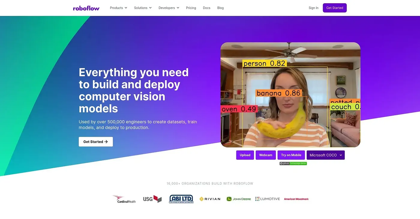 Screenshot of Roboflow