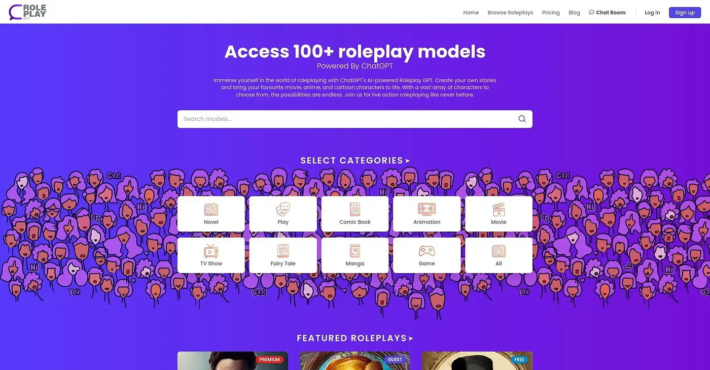 Screenshot of Roleplay GPT