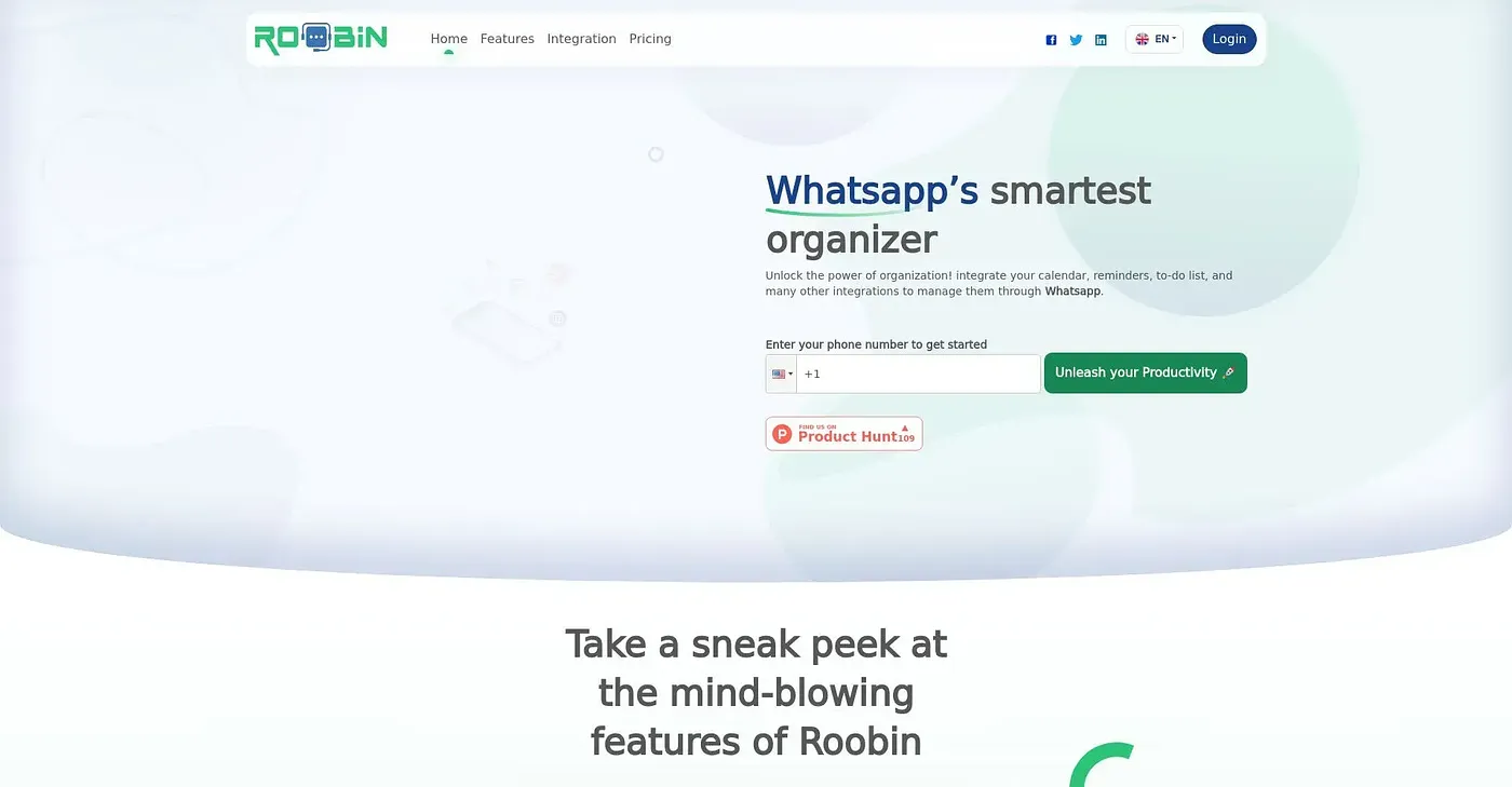 Screenshot of Roobin