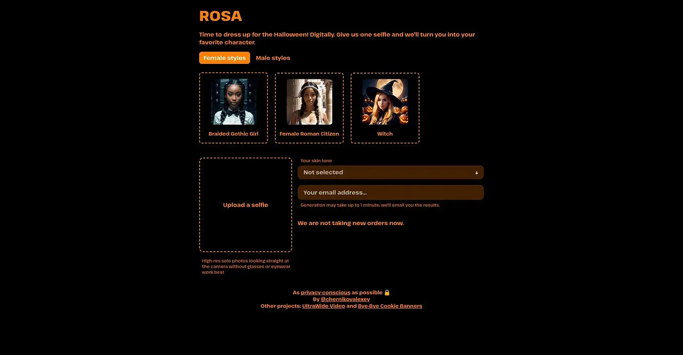 Screenshot of Rosa