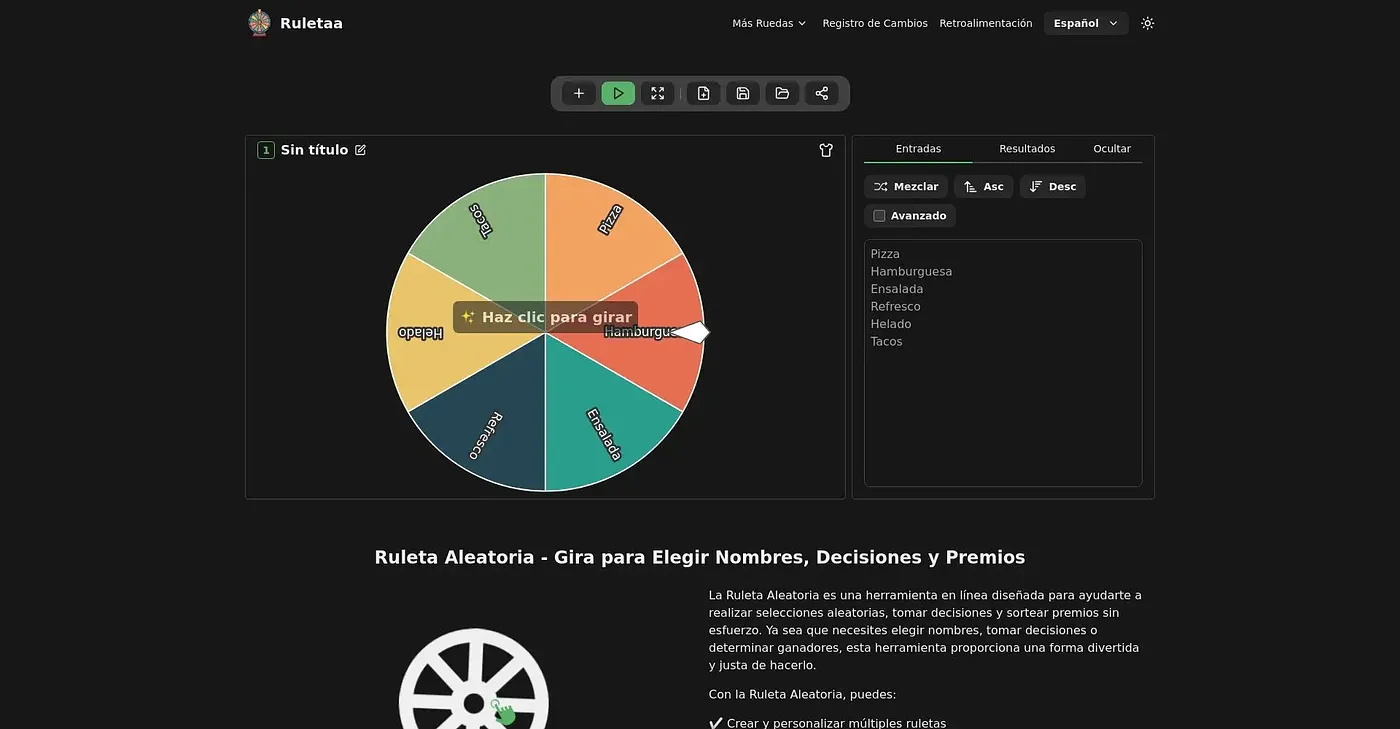 Screenshot of Ruletaa