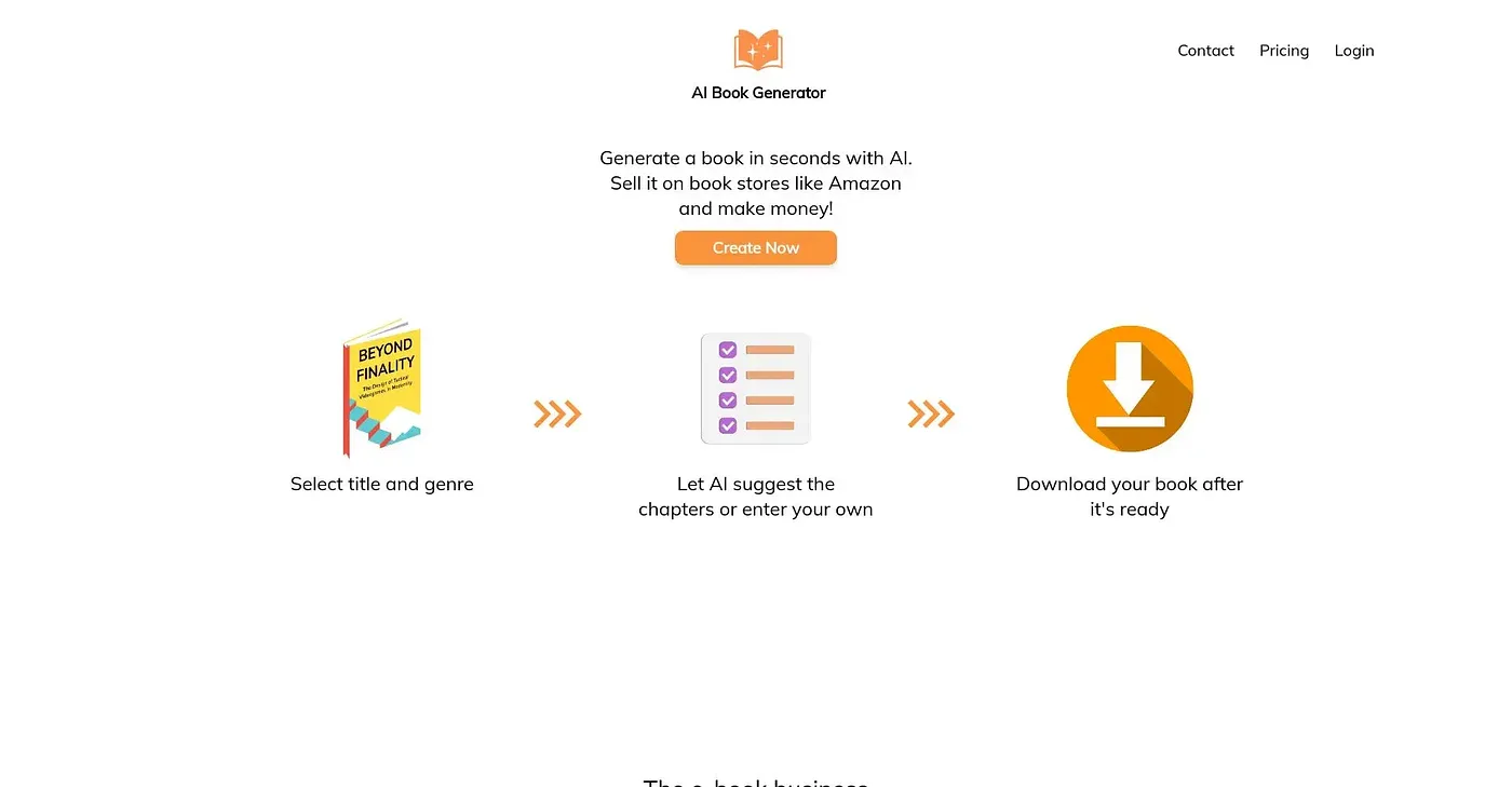 Screenshot of AI Book Generator