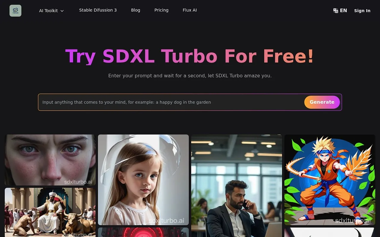 Screenshot of SDXLTURBO AI