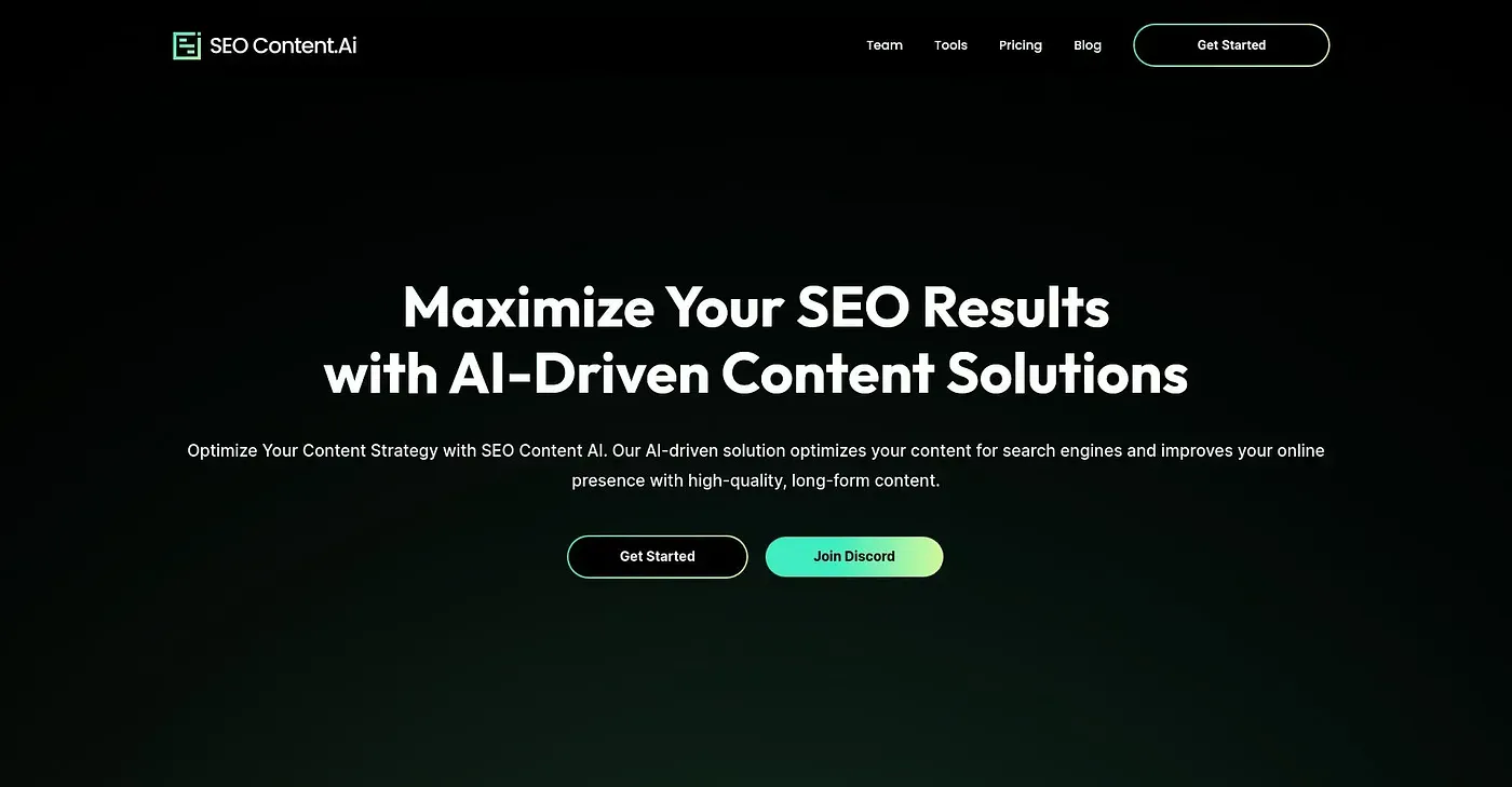 Screenshot of SEO Content AI