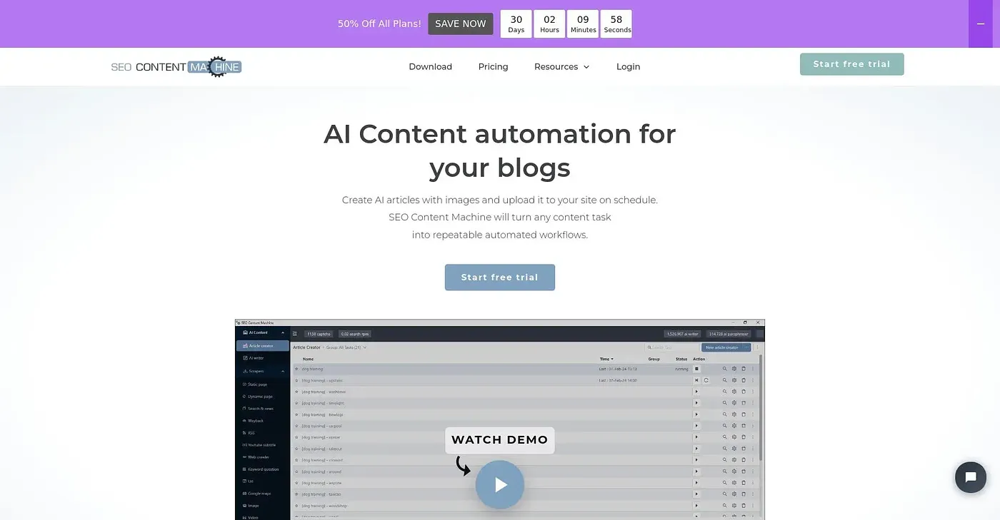 Screenshot of SEO Content Machine