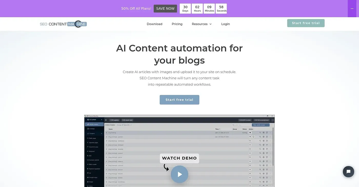 Screenshot of SEO Content Machine