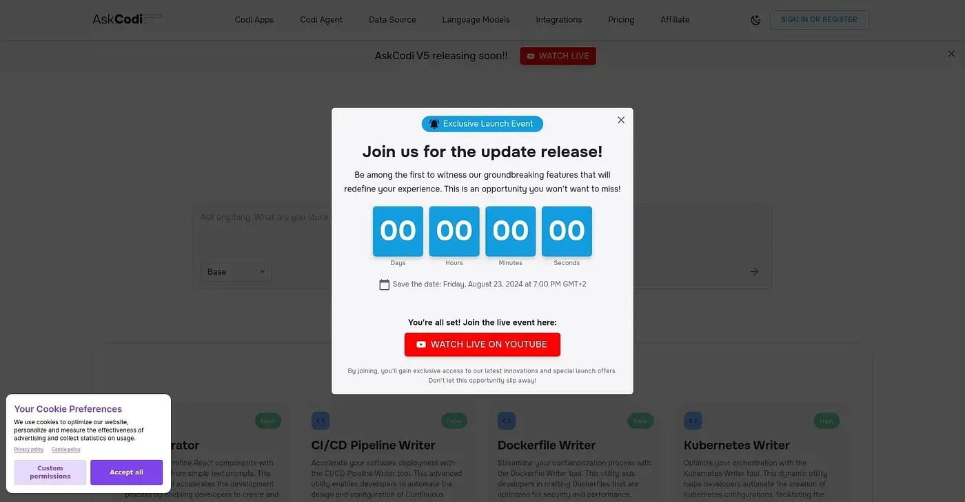 Screenshot of AskCodi