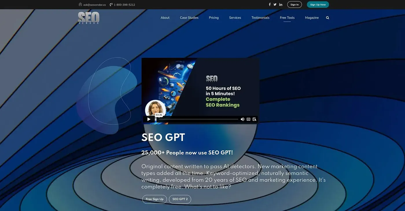 Screenshot of SEO GPT