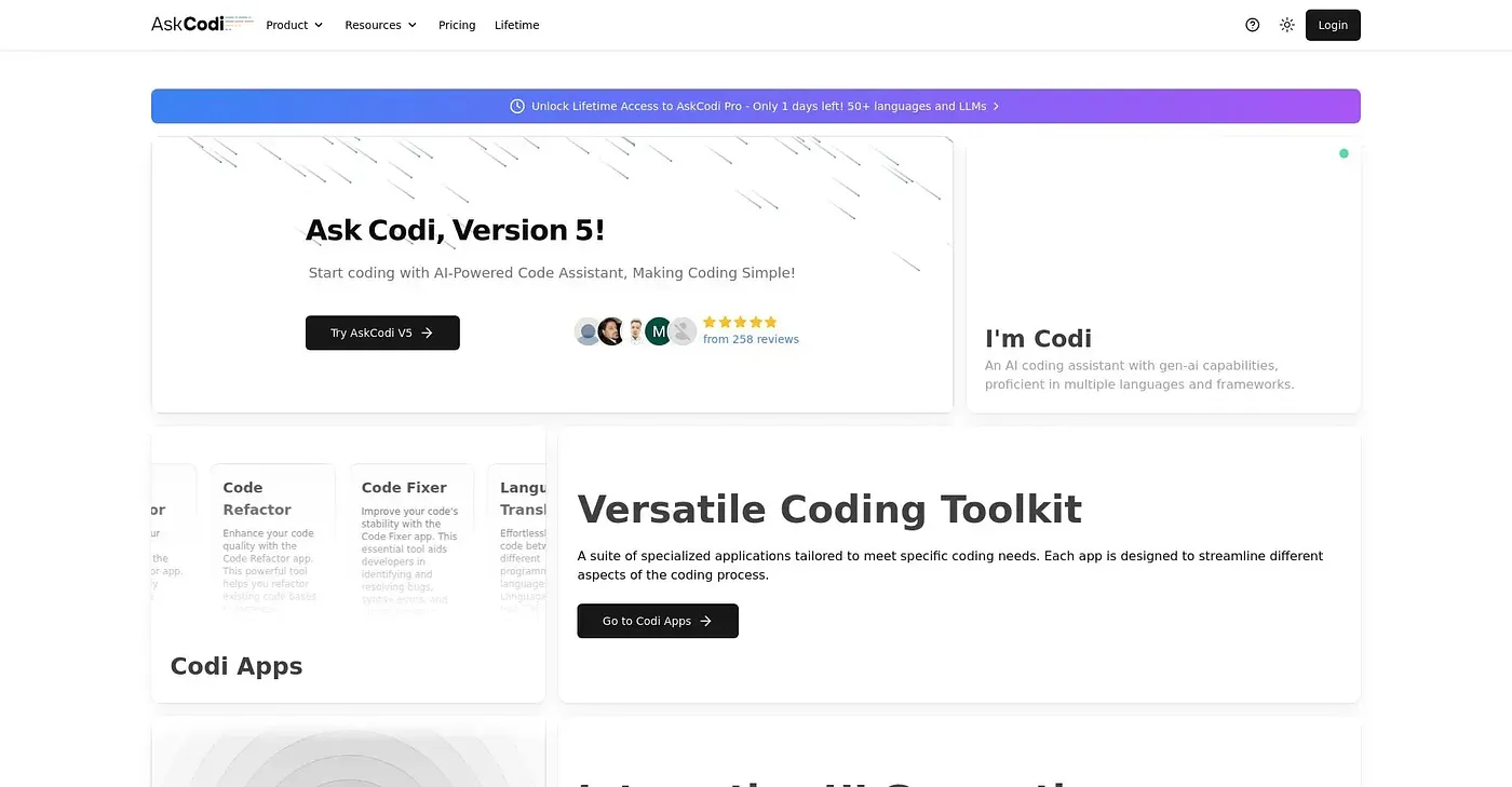Screenshot of AskCodi