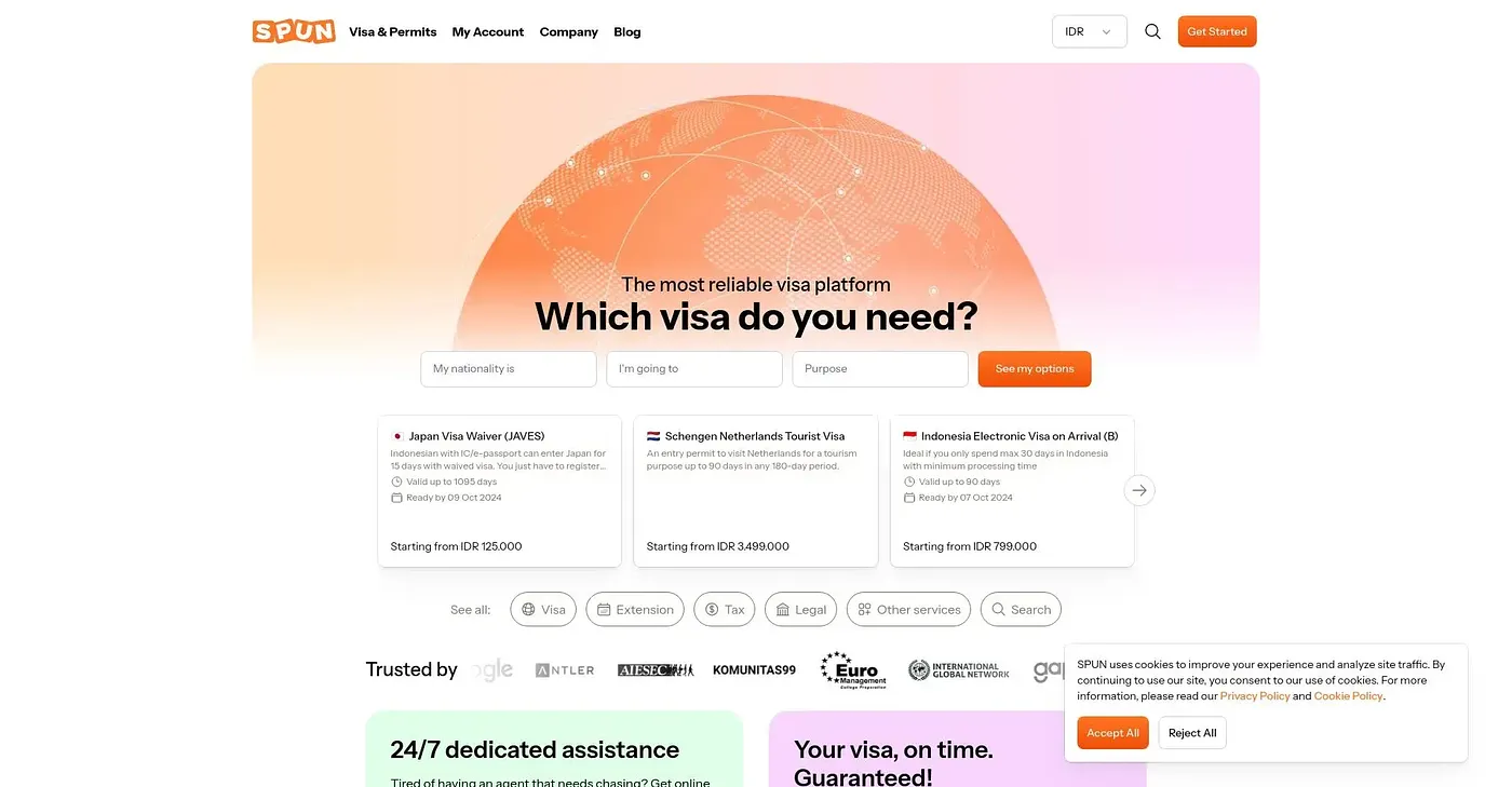 Screenshot of SPUN