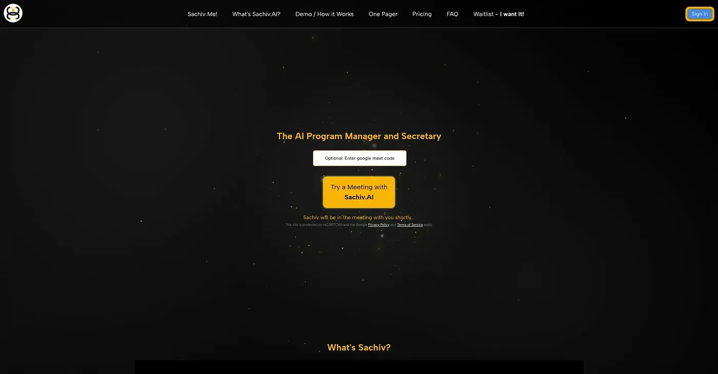 Screenshot of Sachiv.AI