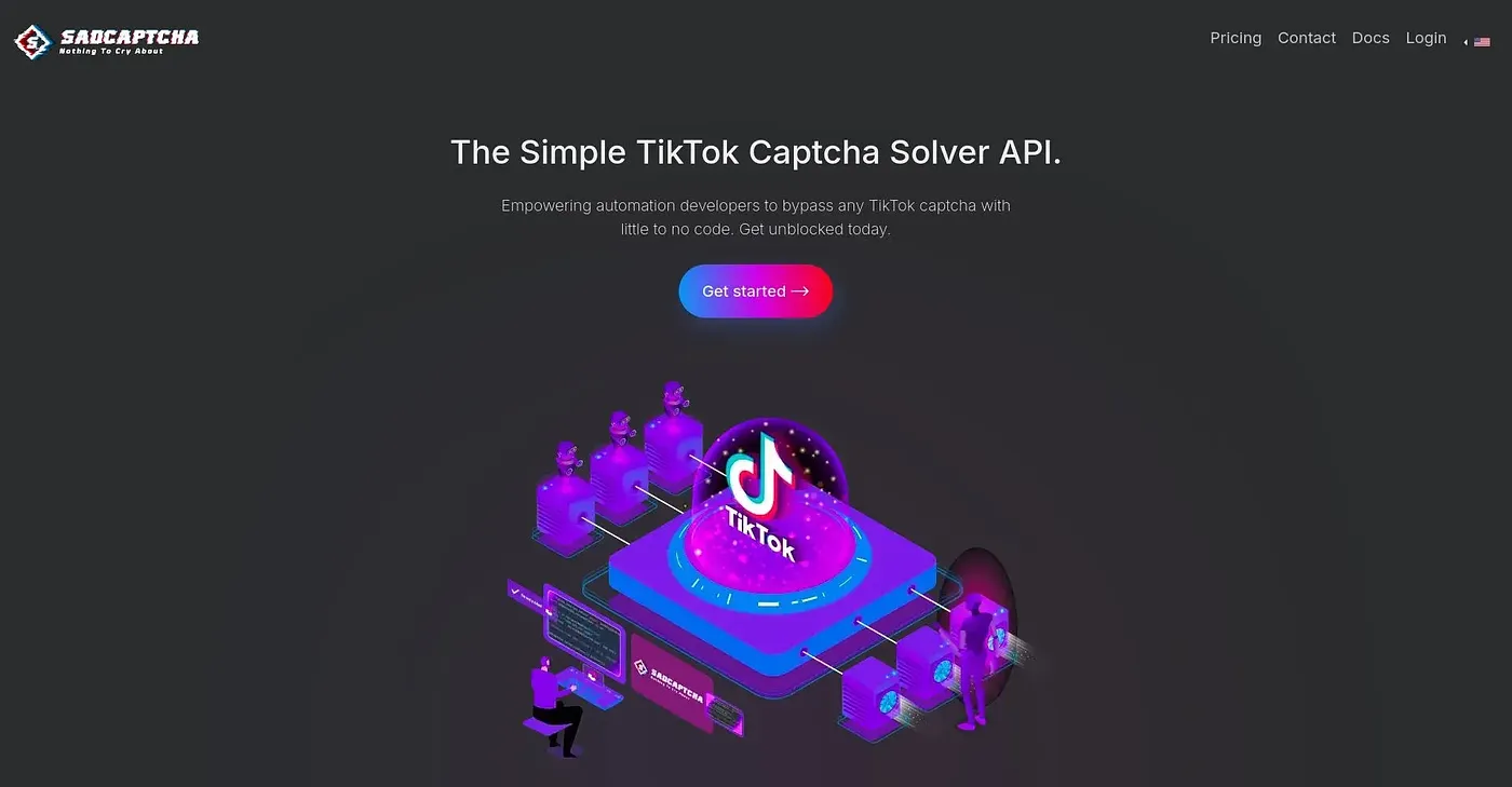 Screenshot of Sadcaptcha