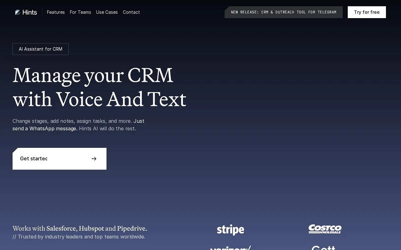 Screenshot of Sales Assistant