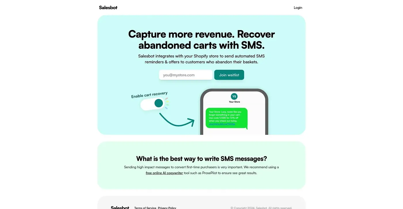 Screenshot of Sales Bot
