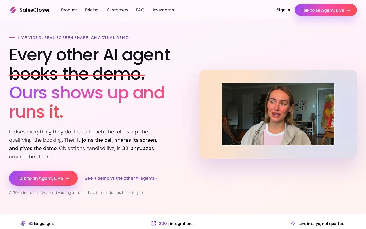 Screenshot of Sales Closer AI